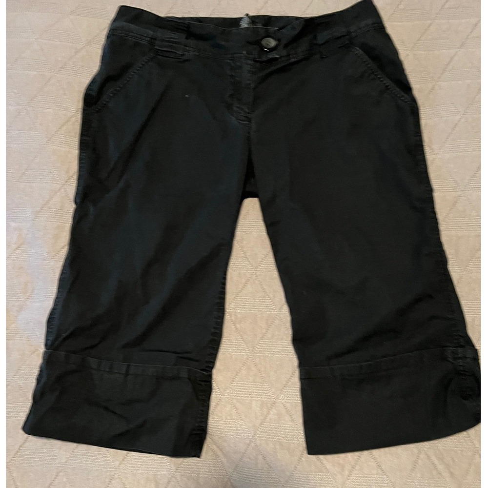 INC International Concepts Capri Pants Womens 6 Black Pre-owned Utility Stretch